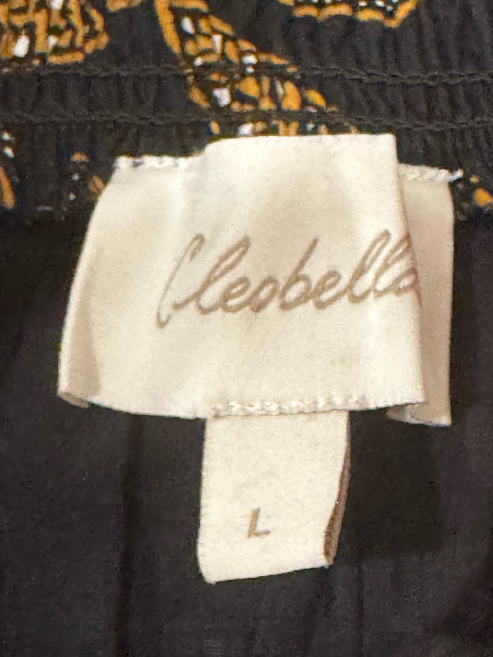 Cleobella Black Maxi Wrap Skirt w/ Floral Block Print 100% Organic Cotton - Picture 4 of 6